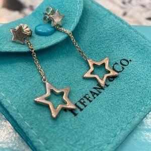 RARE Tiffany & Co. Sterling Silver Star Drop Earrings